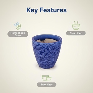 Pots de fleurs en céramique au design classique moderne pour l'intérieur et l'extérieur, avec trous de drainage, finition émaillée, vente en gros - Product Image 5