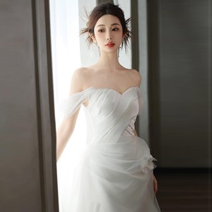 Guaina a trapezio alla moda <span class=keywords><strong>classica</strong></span> per <span class=keywords><strong>sposa</strong></span>, squisita e moderna, in Tulle, lunghi fino al pavimento, abiti da ballo corti - Product Image 2