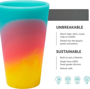 Hot Sale Silicone <b>Cup</b> Unbreakable <b>Reusable</b> Silicon Tumbler 16 Ounce Silicone Pint Glass <b>Cup</b> - Product Image 2
