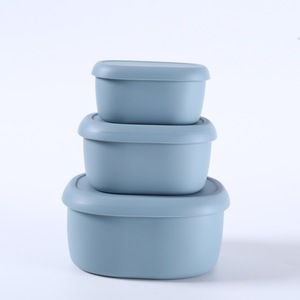 Hot biểu tượng tùy chỉnh 200 300 600 900ml vuông Silicone thực phẩm lưu trữ <span class=keywords><strong>container</strong></span> Silicone ăn trưa bát đặt với nắp kín - Product Image 1