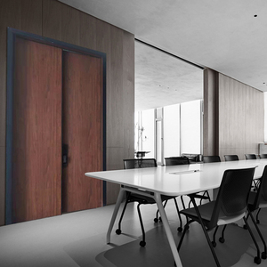 Commercial Residential Teakwood Wooden Solid Wood Interior French Teak Wood Double Leaf Panel <strong>Door</strong> Plain <strong>Design</strong> Interior <strong>Sunmica</strong> - Product Image 4