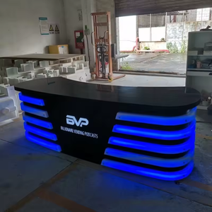 เคาน์เตอร์ต้อนรับทีวี LED สีดำ ทำจากหินเทียม เฟอร์นิเจอร์<span class=keywords><strong>โต๊ะ</strong></span>ต้อนรับทันสมัย - Product Image 2