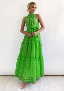 Robe maxi A-ligne pour femme, nouvelle collection été, de qualité supérieure, unie, sans manches, écologique, respirante, ample, pour les vacances - Product Image 5