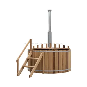 Bain à remous en bois traité thermiquement, 10 personnes, léger, chauffant, Offre Spéciale - Product Image 1
