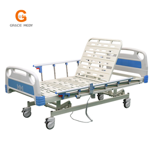 Cama eléctrica multifuncional de 3 manivelas con cilindro hidráulico ABS y motor Cama de enfermería con colchón para uso hospitalario - Product Image 2