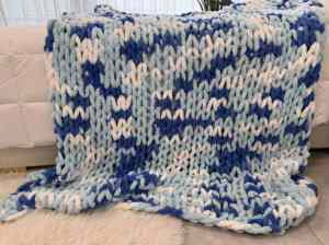 Manta de Lana Suave y Acogedora, Manta de Hilo <span class=keywords><strong>Bernat</strong></span>, Hilo Chenilla Tejido con Patrón de Puntos y Marinos, Mantas Cálidas para Cama - Product Image 4