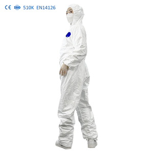 SMS Waterproof Tyvek Medical Grade Workwell <strong>Coverall</strong> Hood Chemical Resistant Full Suit Disposable <strong>Paint</strong> Washable Type 5/6 - Product Image 4