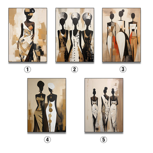Portrait de femme africaine abstrait original peint à la main Art mural pour la décoration intérieure <span class=keywords><strong>huile</strong></span> <span class=keywords><strong>sur</strong></span> <span class=keywords><strong>toile</strong></span> taille personnalisée pour le salon - Product Image 4