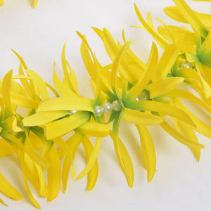 110cmシルクスパイダーリリーシックフラワーwホワイトビーズリースネックレスハワイアンフラワーレイパーティーウェディング用 - Product Image 5