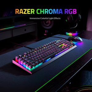 Razer Đen góa phụ Spider V4 x có dây chơi game Bàn phím cơ RGB Backlit eSports chơi game Sáu phím Macro Pro trục màu xanh lá cây - Product Image 2