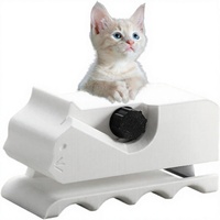 Yeanifeana Coupe-carton portable en forme de chaton imprimé en 3D, outil de découpe de bandes plastiques DIY pour la maison (Blanc Chine)