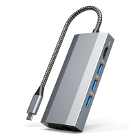 9-in-1 עגינה תחנת Displaylink Usb C 9 ב 1 עם פ"ד HDTV Usb 3.0 רכזת RJ45 1000Mbps LAN מתאם עגינה תחנה