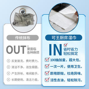 Toallitas de cocina Qinang, 100 unidades, paños de limpieza desechables para eliminar la grasa, uso en campanas de cocina - Product Image 3