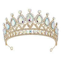 Couronne de mariée de style européen, accessoire de cheveux en alliage pour mariage, fête d'anniversaire, accessoire décoratif de mariage