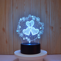 Décoration d'intérieur, lampe de table à LED RGB 16 couleurs, illusion 3D créative en acrylique, cadeau de fête, lampe de nuit