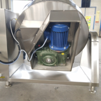 Chaudière à gaz industrielle à enveloppe chauffante avec mélangeur pour cuisson et braisage