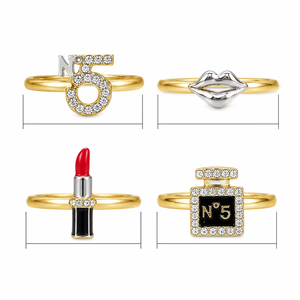Set di Anelli a Forma di Rossetto per Donne, Design Creativo, Accessorio per Dita da Indossare Quotidianamente - Product Image 3