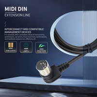 MIDI Din Extension 5-poliger 90-Grad-Winkel Stecker-Buchse Profession elle abgewinkelte abgeschirmte Verbindung Audio-Verlängerung kabel