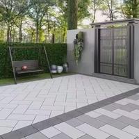 Carrelage de jardin antidérapant en PC creux autoclavé, finition Litchi, 300x600mm, style minimaliste moderne, pour extérieur écologique