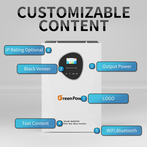 Tùy chỉnh 3KW 3.6kW 5KW 6KW 6.2kW 8KW 10KW 11Kw 12KW năng lượng mặt trời biến tần tinh khiết Sine Wave Off lưới năng lượng mặt trời biến tần với Dual MPPT - Product Image 5