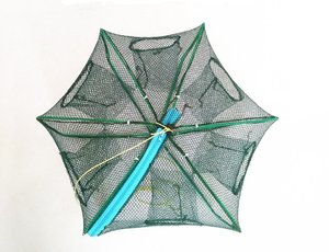 Trampa de Pesca Tipo Paraguas <span class=keywords><strong>Sotelo</strong></span> con 10 Orificios, Red de Pesca Plegable, Jaula Automática Portátil para Peces, Camarones, Langostas y Cangrejos - Product Image 2