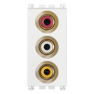 Conector RCA con 3 Puertos Blancos para Conexión de Audio y Video - Product Image 1