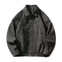Blouson Bomber Rétro Homme Automne-Printemps en Polyester/Coton, Style Décontracté Urbain, Col Rabattu, Streetwear pour Couples