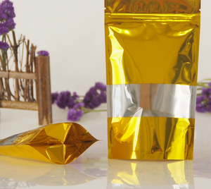 Stocks Gold Stand up Pouch for Food for Potato Chips <b>Pet</b> Food Sugar Stand Pouch with Window - Product Image 2