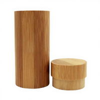 Boîte de rangement cylindrique en bambou personnalisée avec logo, réutilisable, gravée, pot en bambou, conteneur écologique