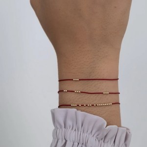 Braccialetto Intrecciato Minimalista Moderno in Acciaio Inox Dorato con <span class=keywords><strong>Perline</strong></span>, Regolabile, per Uomo e Donna - Product Image 5