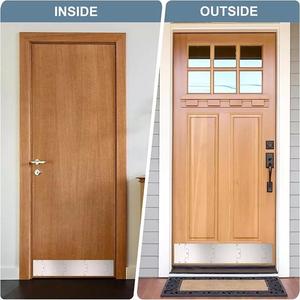 Plaque <span class=keywords><strong>de</strong></span> <span class=keywords><strong>porte</strong></span> en acier inoxydable-<span class=keywords><strong>Plinthe</strong></span> <span class=keywords><strong>de</strong></span> <span class=keywords><strong>porte</strong></span> <span class=keywords><strong>de</strong></span> protection anti-rayures pour le fond des portes à usage intérieur/extérieur - Product Image 5