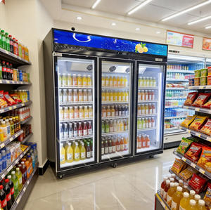 Congélateur vertical commercial 1100L à 3 portes, vitrine réfrigérée pour supermarché, vente chaude - Product Image 4