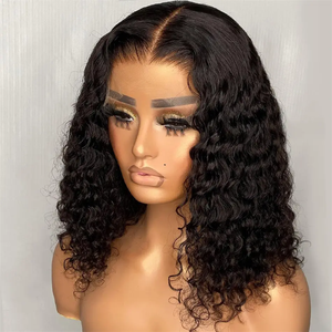 Parrucca Bob Corta Afro Kinky Ricci Economica Senza Colla, Parrucche Frontali in Pizzo di Capelli Umani Veri per Donne Nere, Parrucca Frontale 360 HD in Pizzo di Capelli Umani - Product Image 2