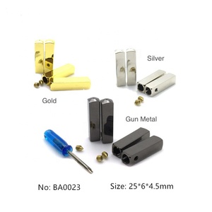 Juego <span class=keywords><strong>de</strong></span> 4 puntas doradas y plateadas decorativas, Aglets rectangulares, puntas <span class=keywords><strong>de</strong></span> encaje para <span class=keywords><strong>zapatos</strong></span>, Aglets rectangulares <span class=keywords><strong>de</strong></span> metal con destornillador - Product Image 3