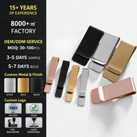 Pince à billets en acier inoxydable plaqué or gravée au laser sur mesure, porte-cartes de crédit et d'espèces en métal, cadeau d'affaires pour homme, ornement artistique