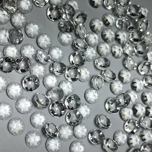 Shiny Clear Natural White Crystal Quartz Flat Bottom Rose Cut Round Faceted 3MM-4MM DIY Jewelry Accessories Beaded