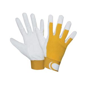 GL2010 Guantes de seguridad de piel de oveja Guantes DE TRABAJO protectores de cuero de cabra de grano de cerdo con puño elástico y espalda de algodón - Product Image 3