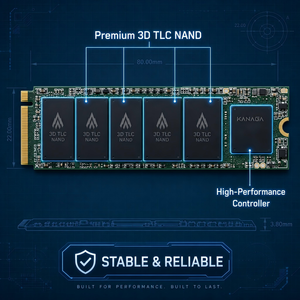 KANAGA SSD NVMe M.2 2280 Haute Performance 1 To 2 To 4 To PCIe Gen4 7000 Mo/s TLC Disque SSD Interne pour Station de Travail et Ordinateur de Bureau - Product Image 3