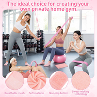 Ensemble d'accessoires de yoga 11 pièces, kit de Pilates, cercle magique, sac de transport, bandes de résistance, sangle, chaussettes, serviette, ballon, boucle TPE pour femmes