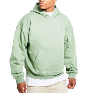 เสื้อฮู้ดผ้าเกล็ดปลาสำหรับผู้ชายเสื้อครอปโอเวอร์ไซส์ผ้าฝ้าย100% ซักมีฮู้ดผ้าเกล็ดปลาโอเวอร์ไซส์โลโก้ออกแบบได้ตามต้องการ - Product Image 3