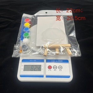 10*10mm 15*15mm Mini Kit de pintura acrílica DIY tablero de lona en blanco caballete juego de pinceles de pintura acrílica niños Graffiti pintura juguete Kit - Product Image 5