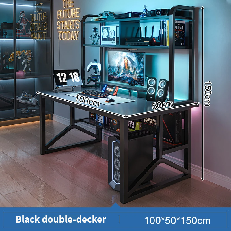 Estante de almacenamiento de 2 niveles (negro): 100*50*150 cm