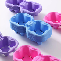 Plateau jetable écologique coloré biodégradable en pâte à papier à paroi simple pour 2 tasses avec couvercle en papier et logo personnalisé pour café Fujian