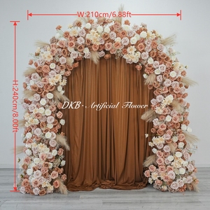 Arco de Flores de Seda de Alta Gama al por Mayor de Fábrica DKB, Fondo de Boda de Lujo, Tamaño Personalizable, Arreglo Floral Hecho a Mano para Eventos - Product Image 3