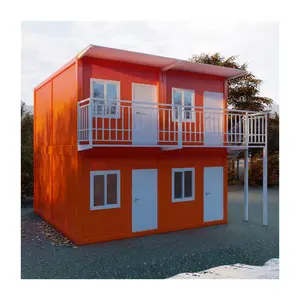 Hot Selling Duurzaam Fabriek Prijs Twee Verdiepingen Prefab Container Tiny House Geprefabriceerd Met Trapleuning En Trappen Voor Buiten