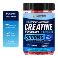 Permen Creatine Monohydrate 5000mg Grosir Langsung Pabrik Label Pribadi Kemasan Kustom Produsen Suplemen OEM ODM B2B