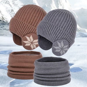 2024 invierno diseño Popular Beanie silenciador conjunto nuevo estilo <span class=keywords><strong>Era</strong></span> <span class=keywords><strong>gorras</strong></span> gorros Cálidos gorros ajustados con bufanda - Product Image 2