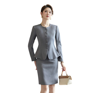 Women's Suit Set White Blazer Skirt Pants Professional Workwear Commute Anti-Wrinkle Polyester Satin Elegant Office Wear - Product Image 5