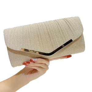 New Shiny Pleated Polyester Magnetic Buckle Princess <b>Clutch</b> Bag for Party Evening Tanjing - Product Image 5