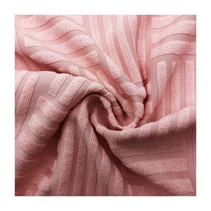 <span class=keywords><strong>2024</strong></span> nuevo patrón de barra vertical y horizontal de punto 285gsm 79% poliéster 20% algodón 1% SPX toalla Rosa tela de rizo para ropa - Product Image 5
